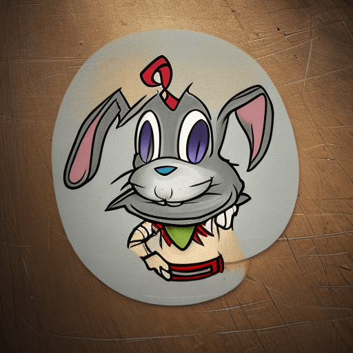AI generated: cartoon rabbit logo in 1930s cartoon cuphead style