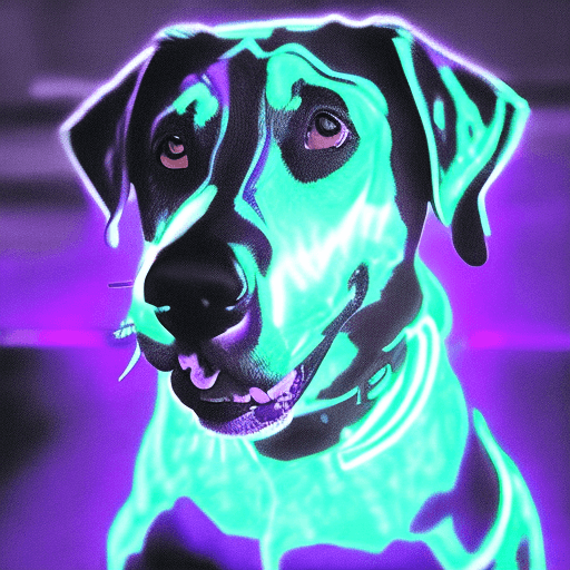 AI generated: Blacklight dog