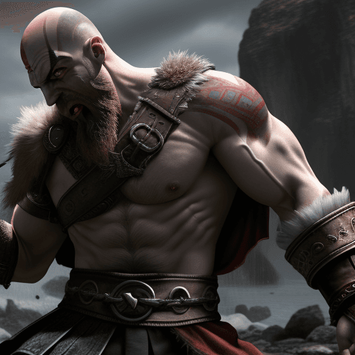 AI generated: Kratos fight with Odin, 4k , ultra HD 