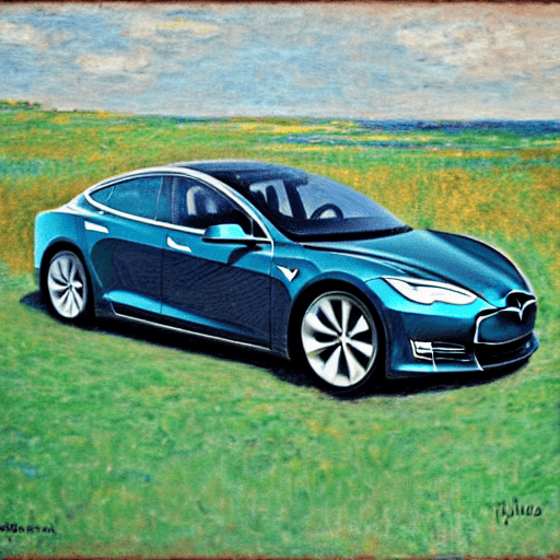 AI generated: A Tesla in the style of monet