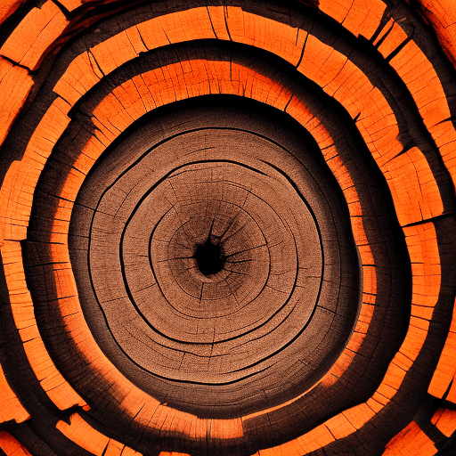 AI generated: a close up image of the inner part of a tree trunk, in the style of rim light, precision of line, na...