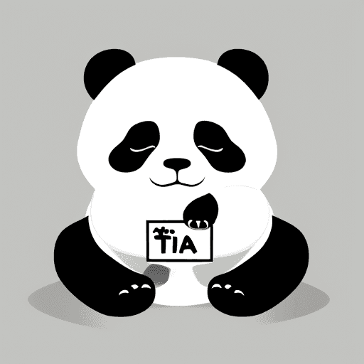 AI generated: LOGO of a panda bear lying, minimalist, with this text: "Panda locations" integrated