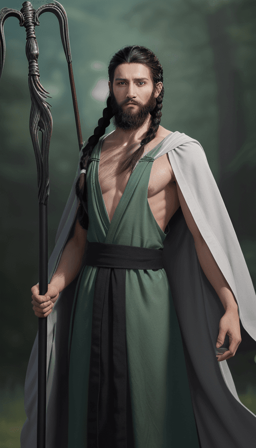 AI generated: A 24 year old human wizard. He is of average height and has green eyes and black hair. He has a wiry...