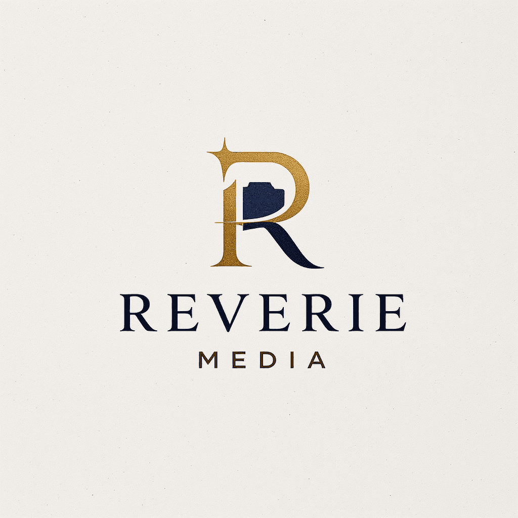 AI generated: A modern and creative logo for a video production and media company called ‘Reverie Media.’ The logo...