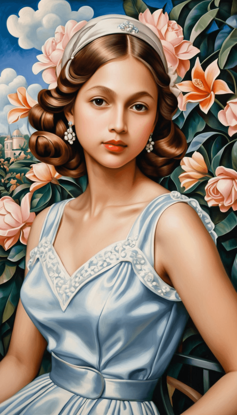 AI generated: Una joven belleza extraordinaria en estilo cubista inspirado en la pintura de Tamara de Lempicka. La...