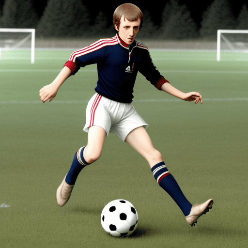 AI generated: Napoleon playing soccer
