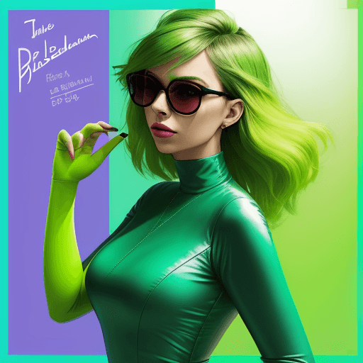 AI generated: The photograph depicts a woman wearing a beautiful green dress. It appears to be an album cover and ...