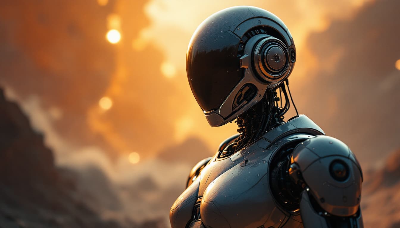 AI generated: Humans x robot  8k x space 