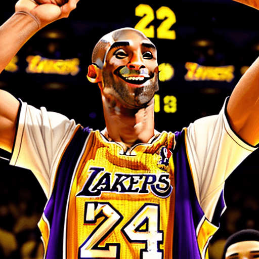 AI generated: image of kobe bryant happy 
