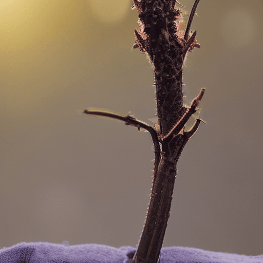 AI generated: Product photography of  a fresh grapevine seedling in a black polybag ,  with misty background, ethe...