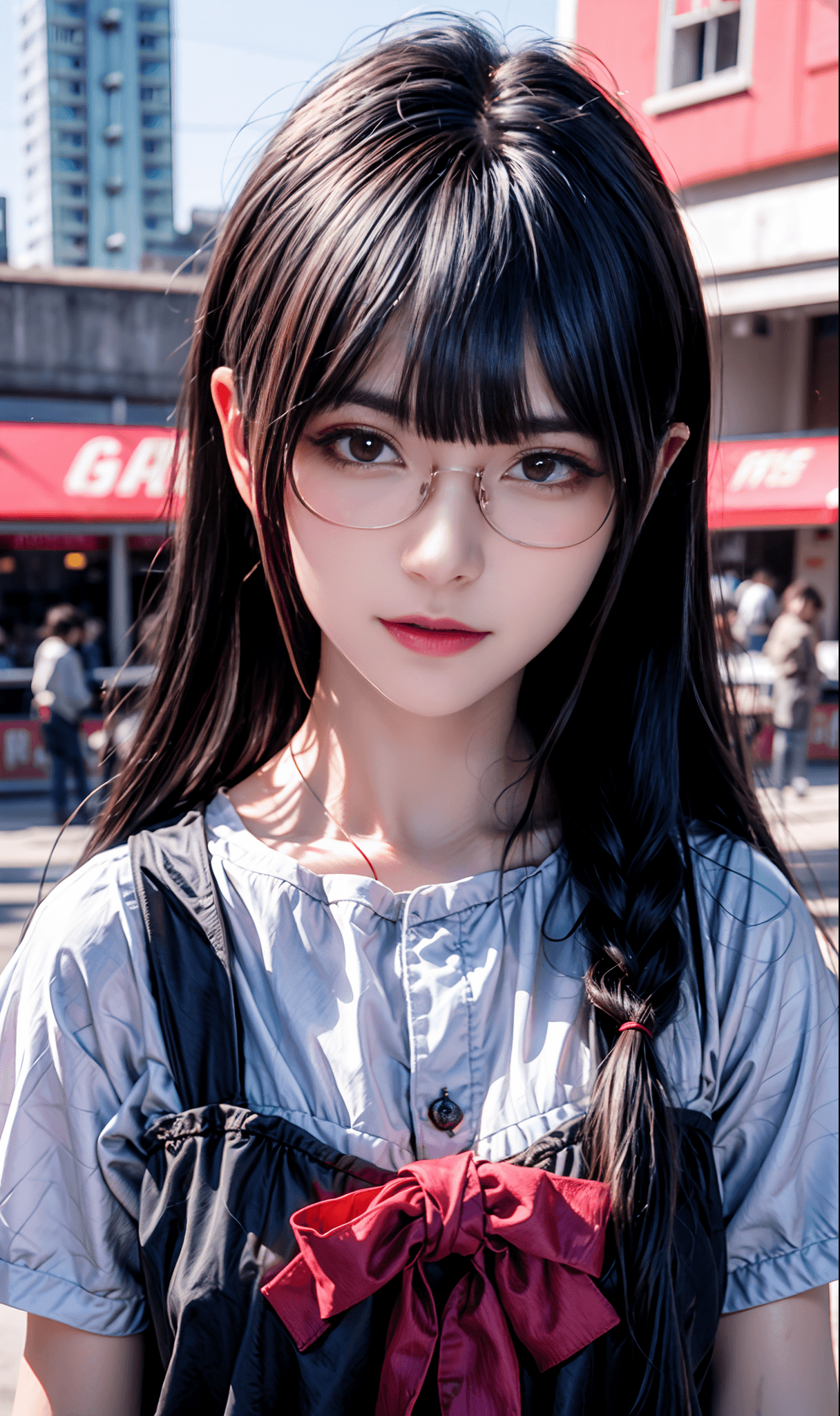 AI generated: (masterpiece, concept art, portrait), hard brush, line visible, anime style, 1girl, cute, high schoo...