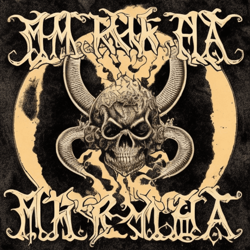 AI generated: the name of a black metal band called Meatgrinder with a death metal font.