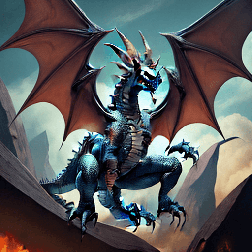 AI generated: 
a very scary dragon with big teeth and big wings