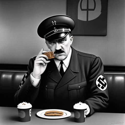 AI generated: Hitler eats in McDonalds