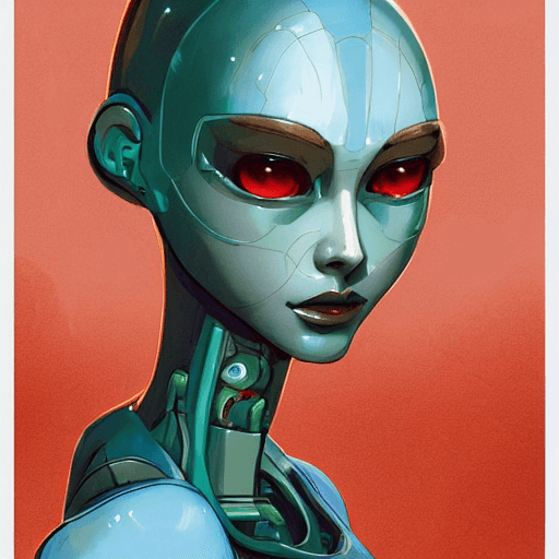 AI generated: a study of cell shaded protrait of female robot, llustration, post grunge, concept art by josan gonz...