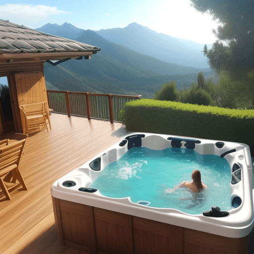 AI generated: Impresionante chalet de 2 plantas con piscina, jacuzzi, vistas al mar y a la montaña y un precioso j...