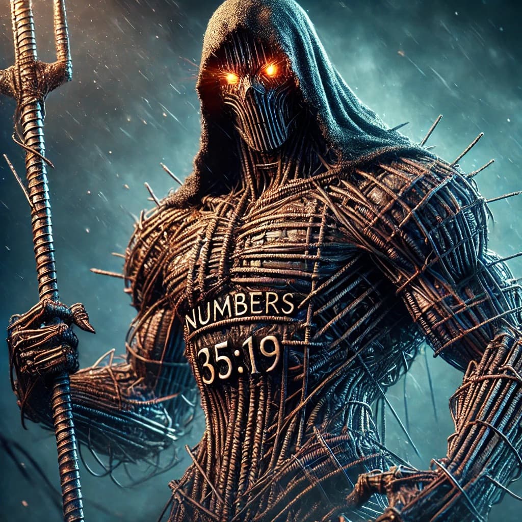 AI generated: Rebar, hero that fights along side Christians to fight Hell Management