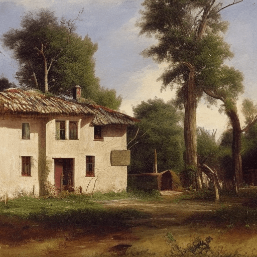 AI generated: a house in a village