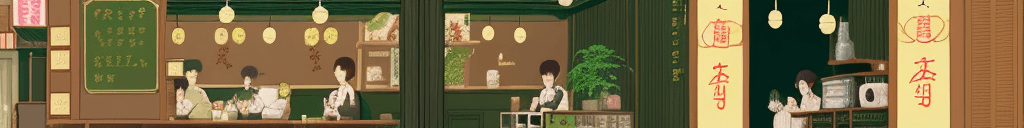 AI generated: relaxing cafe in Hong Kong, style of Kero The Garden of Words, aesthetically pleasing, muted color s...
