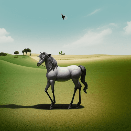 AI generated: UN CABALLO GALOPANDO EN EL CAMPO SURREALISTA