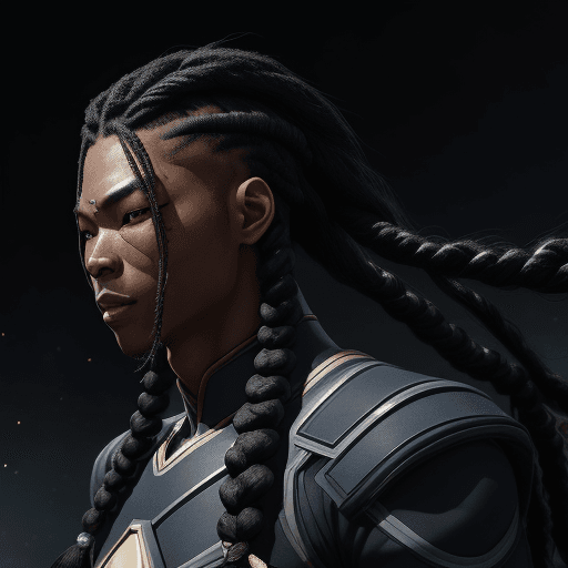 AI generated: 23號宇宙,辛迪加每日郵報, ultra realistic,character Design, concept art, Black Male superhero, long braids, cos...