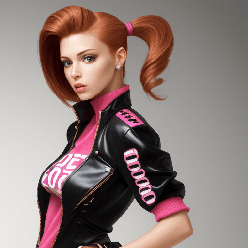 AI generated: high resolution woman bust with the 2000s fashion clothes and hairstyle; she is turning left
