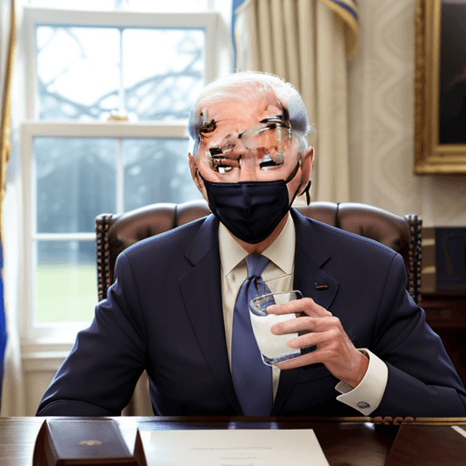 AI generated: President Biden drinks water in white house