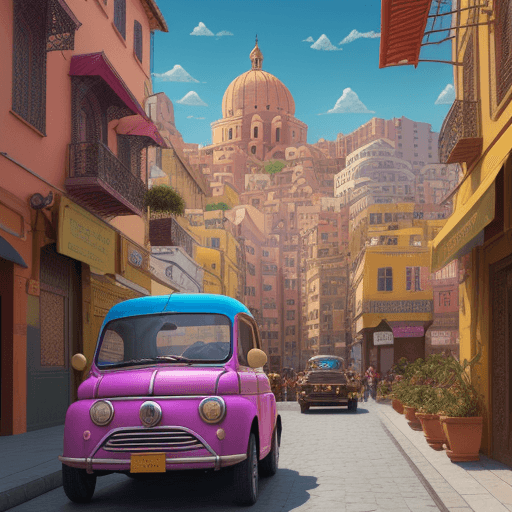 AI generated: a colorful building, in the style of intricate cityscapes, cartoon mis-en-scene, photo-realistic lan...