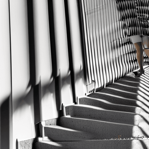 AI generated: high-resolution photograph, woman, stunning use of shadows, in the syle of crisp lines and forms,  U...