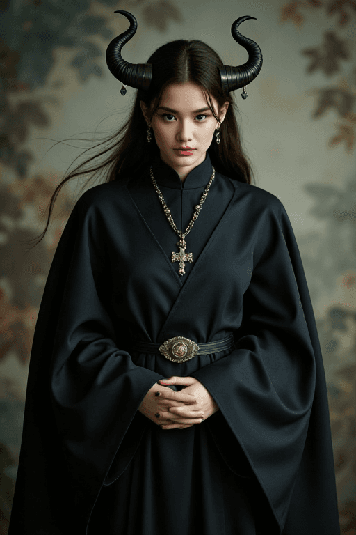 AI generated: sad, dark and evil spirit of asian