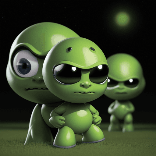 AI generated: little green men
