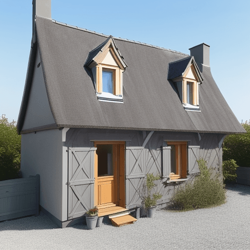 AI generated: maison au bord de la mer avec des ours