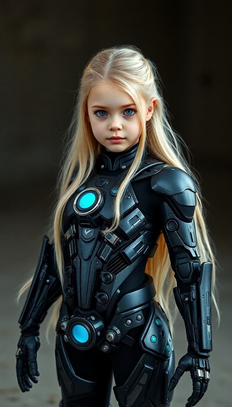 AI generated: a professional photo of a exceptionally of the most beautiful girl in the world, (age 7) (futuristic...