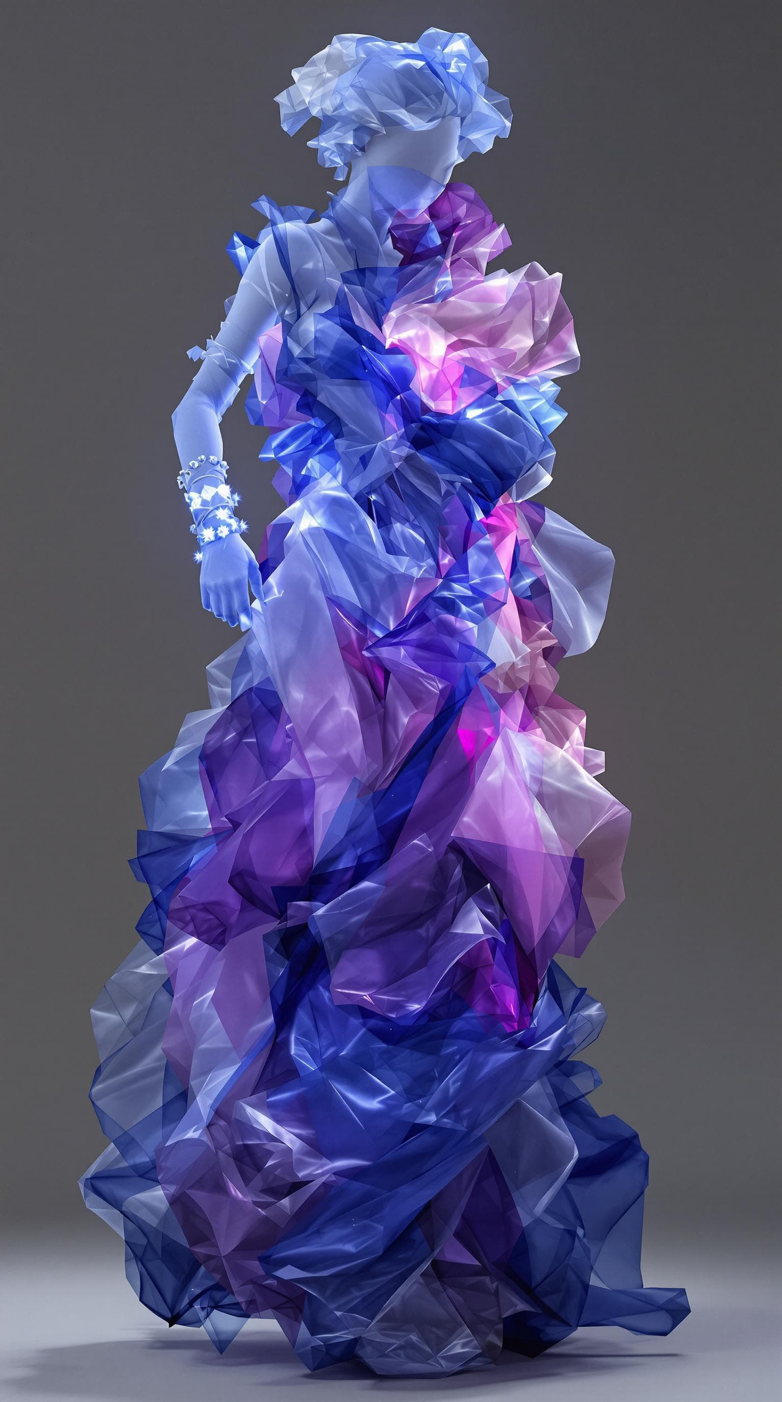 AI generated: ption 1: Shifting Fabric and Translucent Layers

    A single girl, her clothing appearing to shift ...