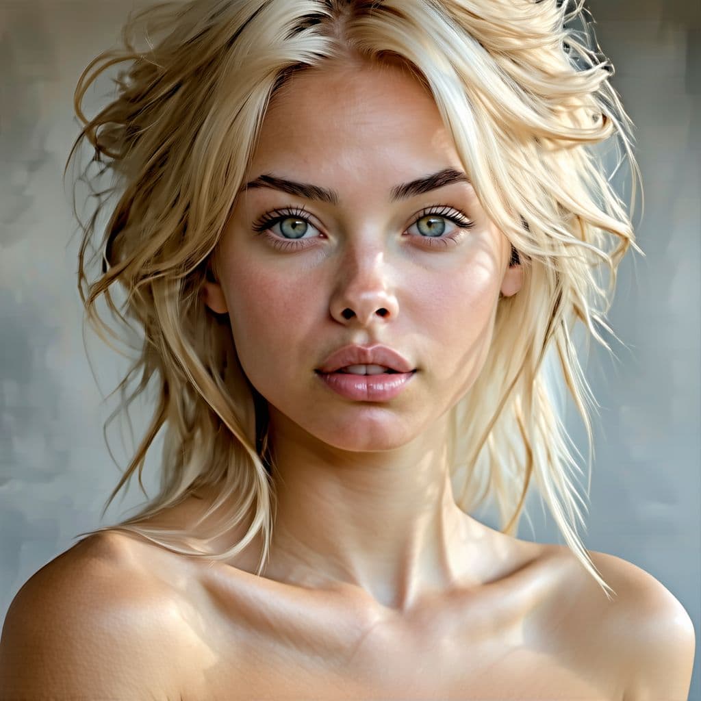 AI generated: nude blond
