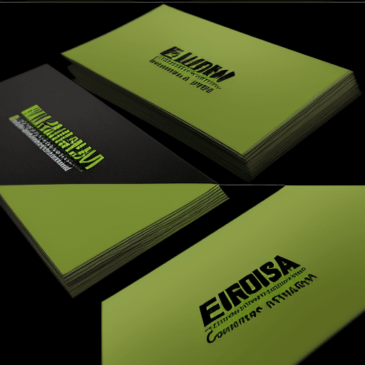 AI generated: High quality front and back business card for the company "Eurropa". Black background, lime green fo...