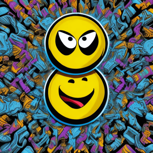 AI generated: make a angry graffity style smiley with bold outlines, without a background , smiley is in graffiti ...