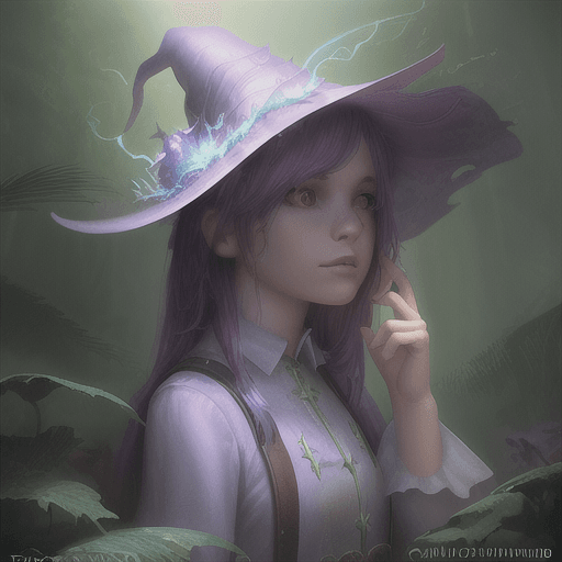 AI generated: cinematic, (realistic), intricate complexity, portrait shot, ray tracing, fantasy wizard hat, flame,...