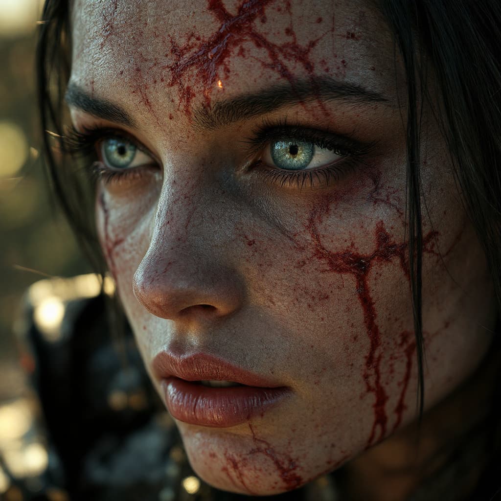 AI generated: hyper-realistic (RAW, extreme details), dystopian photography, Pandora's Box of Death, Mileena, Fata...