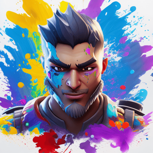 AI generated: Splash art, Fortnite style, portrait poster, (whitebackground)), splash style of coloful paint, cont...