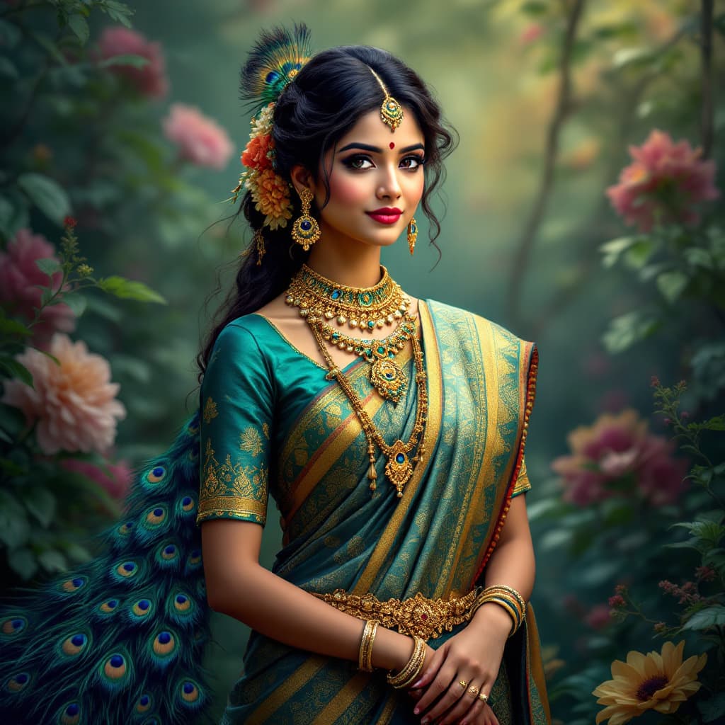 AI generated: Create a captivating image of a traditional Indian Kerala girl who embodies the elegance and beauty ...