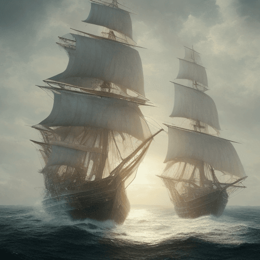 AI generated: Photo of a ultra realistic sailing ship, dramatic light, pale sunrise, cinematic lighting, battered,...