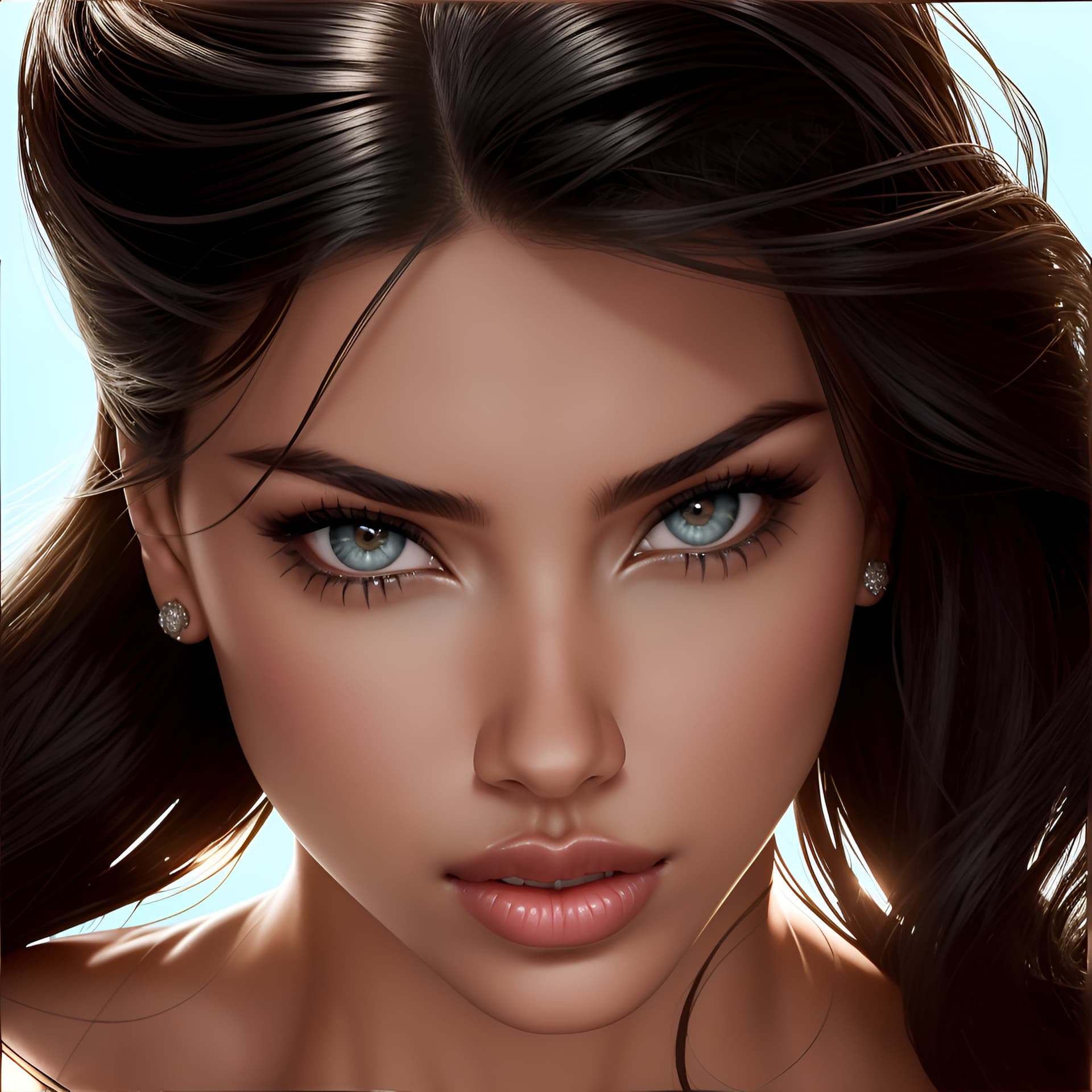 AI generated: "Create a photorealistic image of Adriana Lima posing for a full-body photo. She should be portrayed...