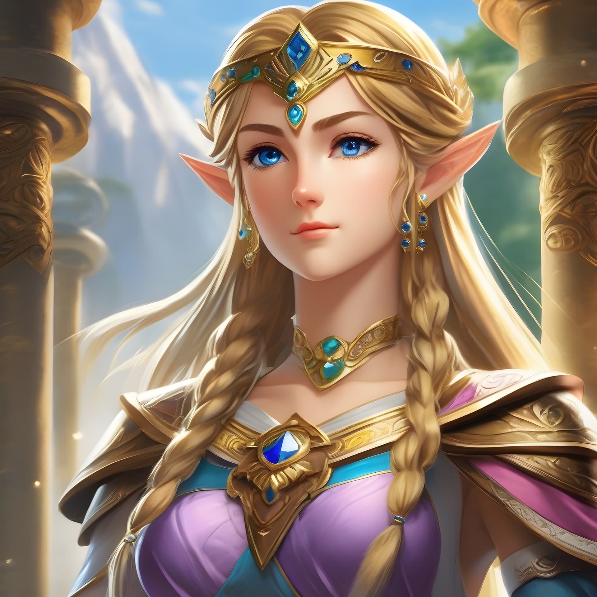 AI generated: Beautiful Princess Zelda with perfect body and face, action scene, 8k, High detail RAW color photo, ...