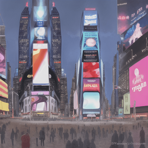 AI generated: Times Square in the Middle Ages