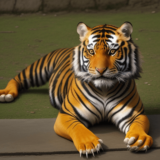 AI generated: tigre y un pollo