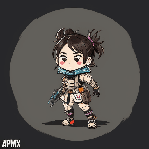 AI generated: A Posting, dynamic style, apex legends, complete picture, chibi style stickers, simple pattern, High...