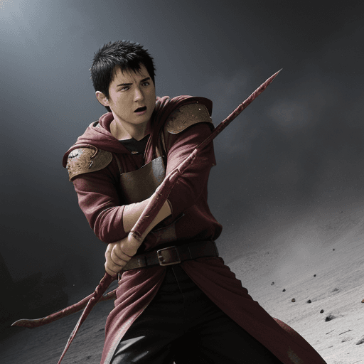AI generated: Guts anime, playing