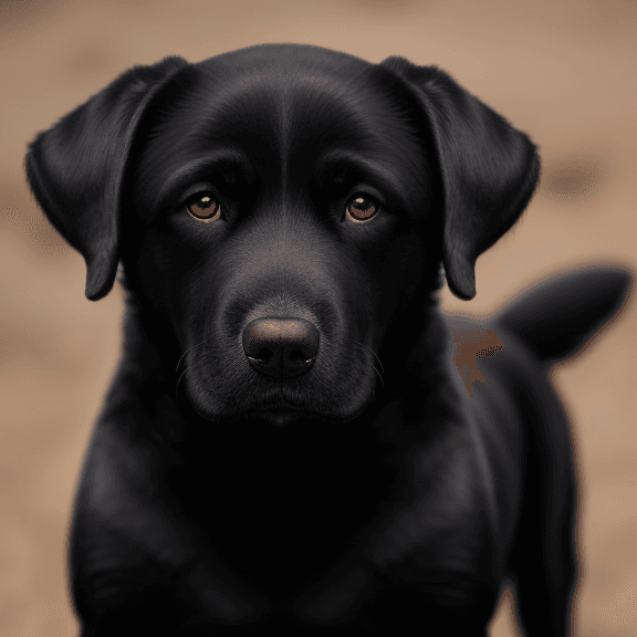 AI generated: perro negro, labrador negro con barbas blancas