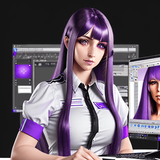 AI generated: Hyper realistic woman working in pc with graphic designer work visible in the screen. Such a extrafl...
